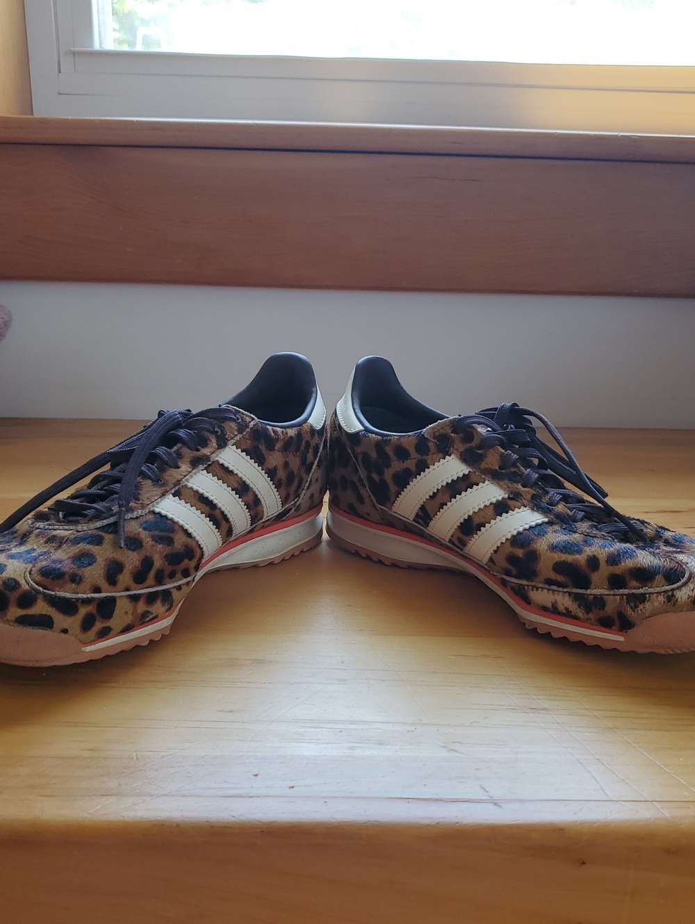 adidas Leopard-Print Trainers with White Stripes - Picture 8 of 9